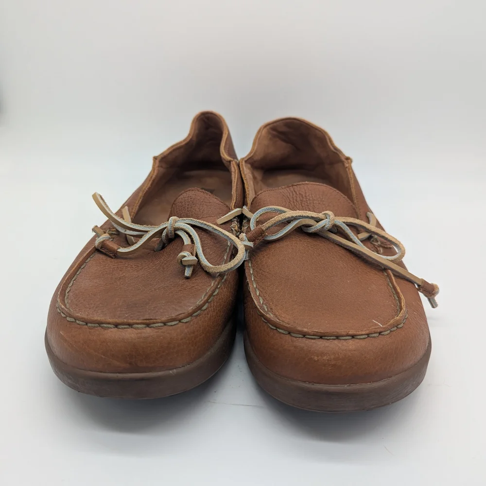 Olukai Huli Men's Brown Leather Shoes Size 13 Driving Resort Luxury Minimalist